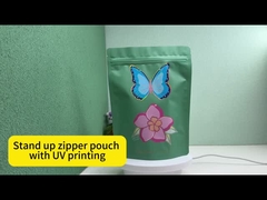 Λούξυ σχεδιασμός γυαλιστερή βρύση UV εκτυπωμένα Custom επανακλειδωτές τσάντες με φερμουάρ για συσκευασία καλλυντικών