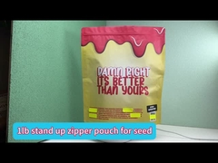 Υψηλό φραγμό 1lb Foil Laminated Stand Up Pouch με φερμουάρ για ζαχαρωτά τσίχλα Cookie Food Packaging