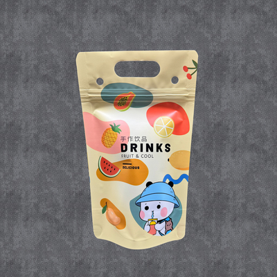 Αγορά 500 ml Custom Design καλοκαιρινές παγωμένες παγωμένες ποτά τσάντες με ανοιχτό φερμουάρ και κρεμαστές τρύπες για πάρτι γενεθλίων online manufacture