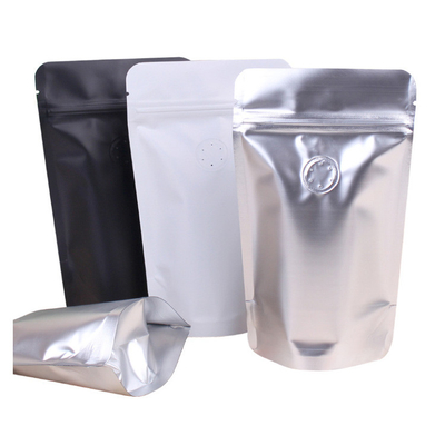 Αγορά 8oz 0.5 lb Αλουμινίου λευκό μαύρο σάκους καφέ με απογοητευτική βαλβίδα σταθείτε με επανακλειδώσιμο κλειδαριό φερμουάρ online manufacture