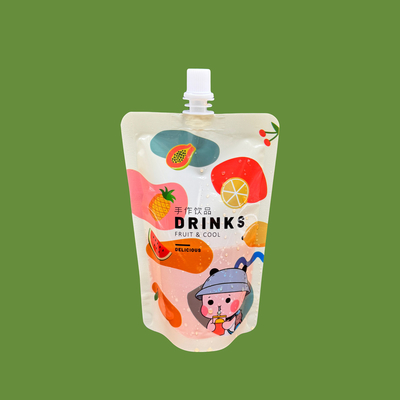 8 ουγκιές Ένα πλάι καθαρό Stand Up Custom Printed Spout Pouches Sac για παιδιά Ποτά, γάλα, χυμός φρούτων, καφέ, ποτά